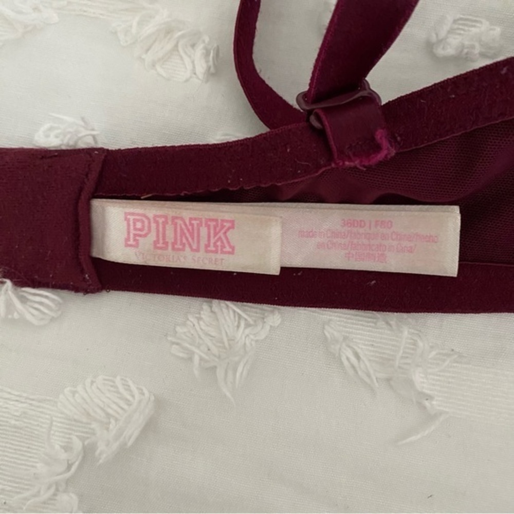 SOLD Victoria’s Secret PINK 36DD‎ Bra Set Red & Grey - Picture 4 of 12